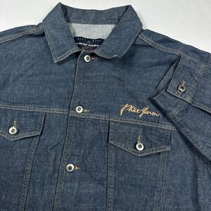 VINTAGE PHAT FARM Jean Denim Jacket Retro Streetwear 90’s Hip Hop Size XXL